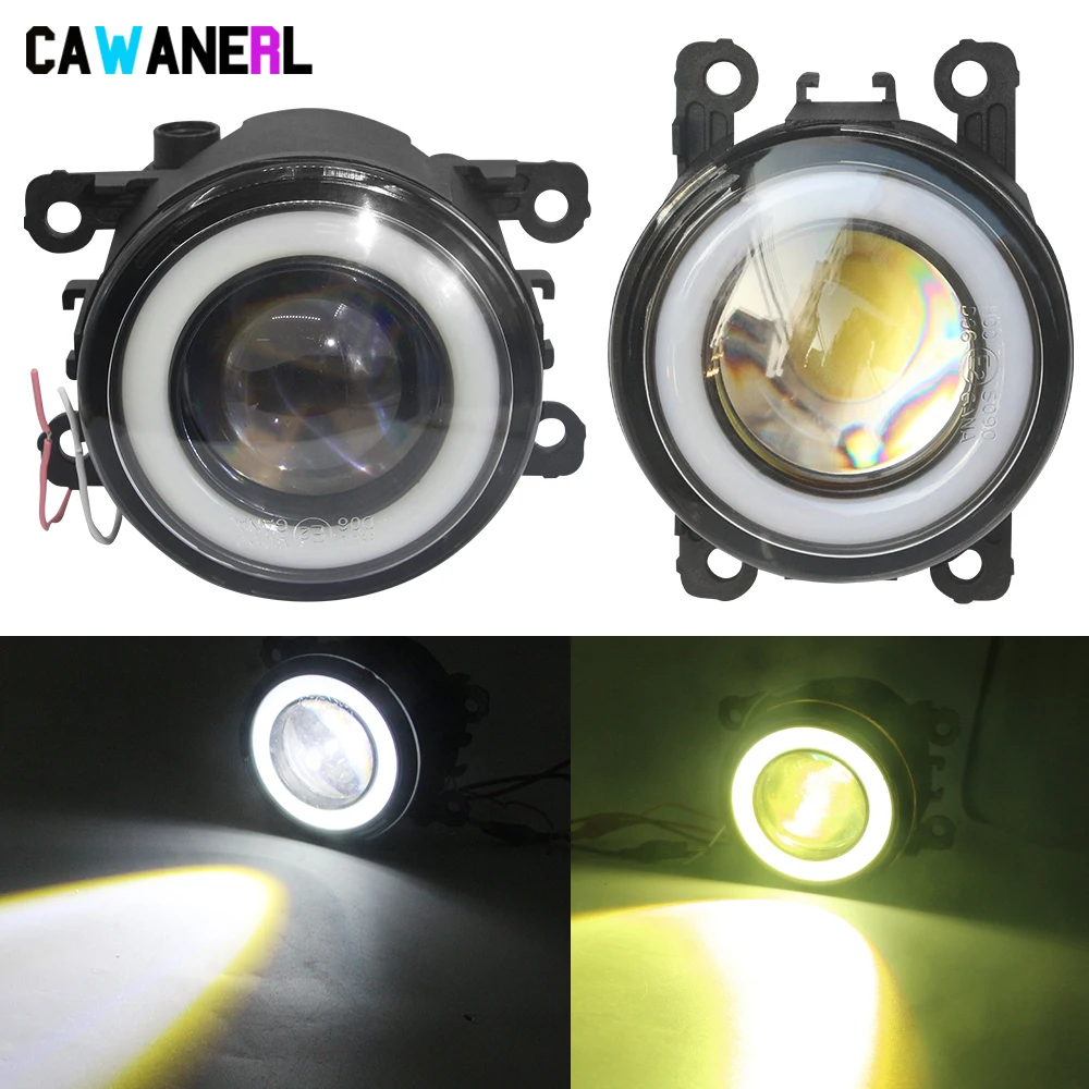 2 X Fog Light Assembly Car LED COB Angel Eye DRL Daytime Lamp For Nissan Frontier Pathfinder Xterra Note Navara Interstar Sentra