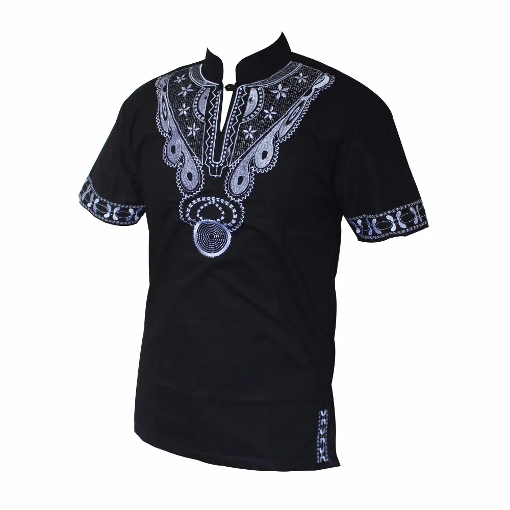 Dashiki ropa hombre kurta męska koszulka muzułmańska afrykańska Haute Tribal haftowana koszulka Ankara рубашка мужская рубашка мужская