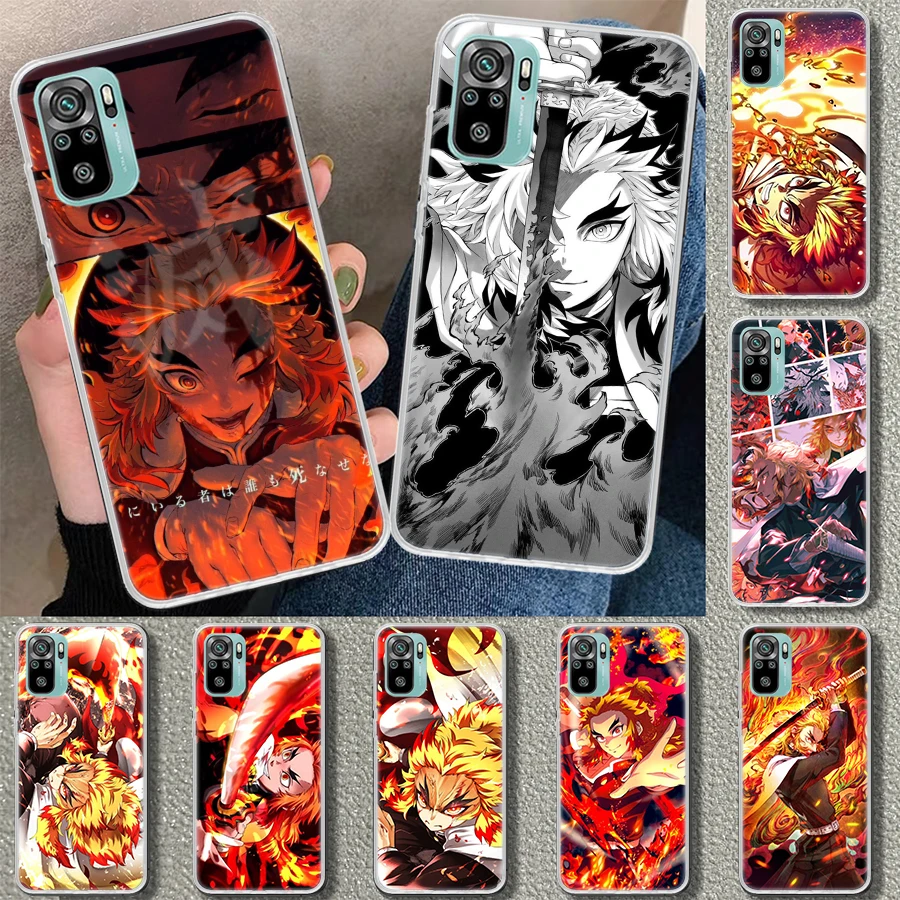 Rengoku Kyoujurou Demon Slayer Phone Case Cover For Xiaomi Redmi Note 12 11 11S 11T 11E 10 10S 9 Pro Plus 9S 9T 8 8T 7 Print