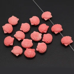 10pcs/lot Pink Scallops Coral Beads Carved Shell Charm Loose Beads for Handmade Crafts Bracelet Earring Jewelry Making Wholesale