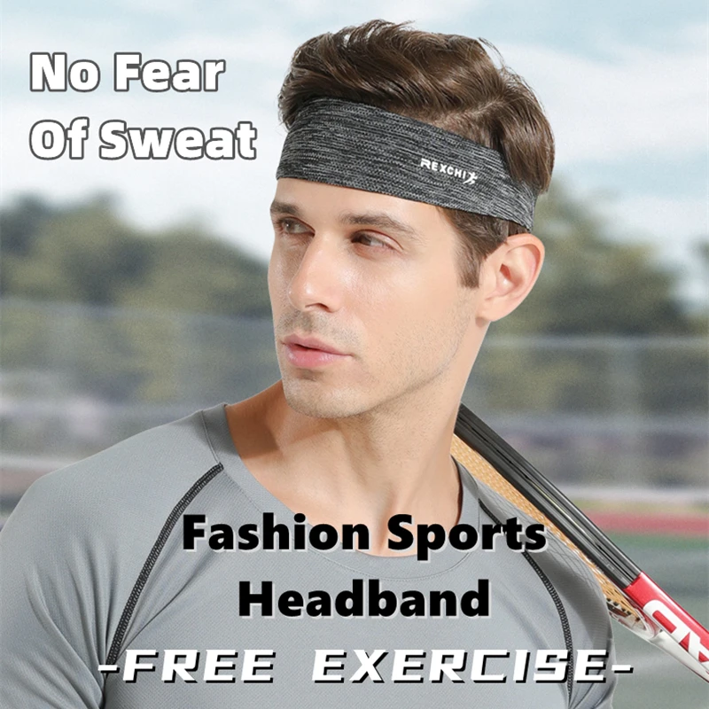 Men's Headband New Ice Silk Sports Outdoor Cycling Running Breathable Wicking Forehead Elastic Band Yoga Fitness Sweat Band