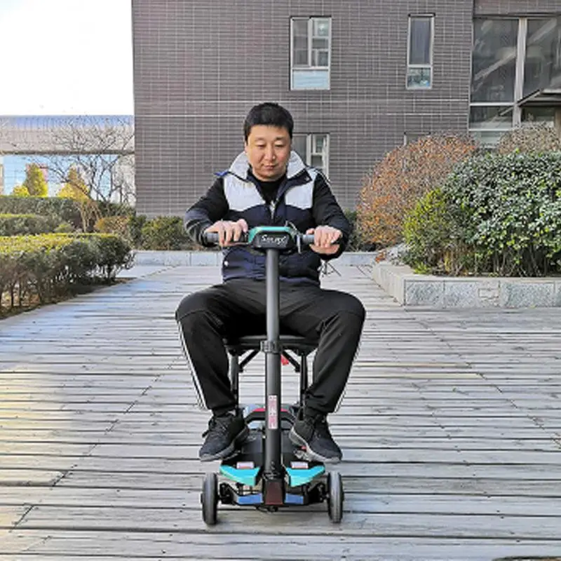 Portable Electric Scooter Four Wheels Electric Scooters One-Click Automatic Folding Electric Bike For Elderly/Disabled