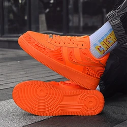 Fashion Orange Mens Chunky Sneakers Skateboard Designer Sneakers Men Streetwear Platform Casual Shoes Men Trainers basket homme