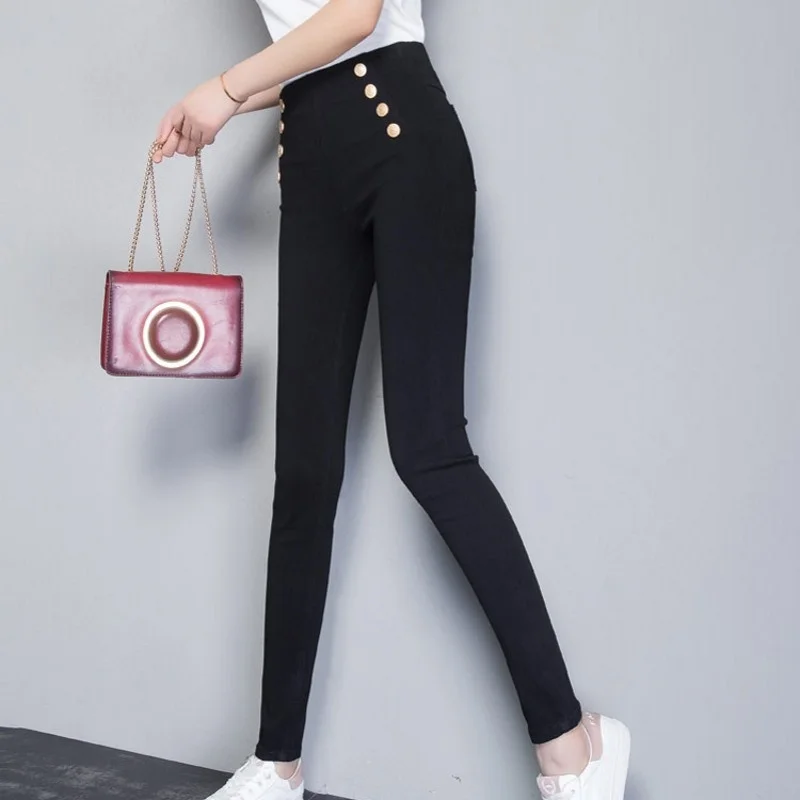 Summer 2022 Pants Fashion Skinny Women's Trousers High Waist Women's Pencil Pantalon Slim Fit Spodnie Damskie Plus Size