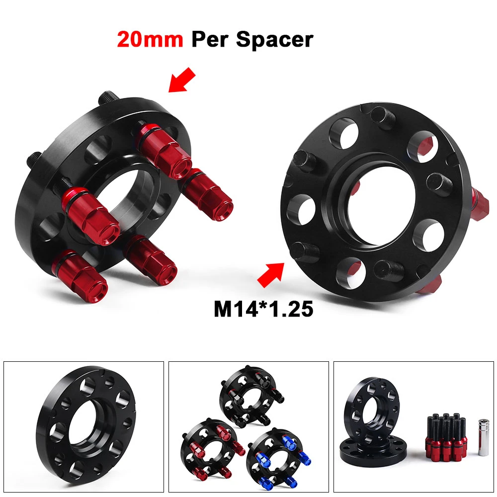 20mm 72.56mm 5x120mm Hubcentric Wheel Spacers M14x1.25 Tapered Bolts For BMW F Series F10 F12 F13 F01 F02 F30 TT102032