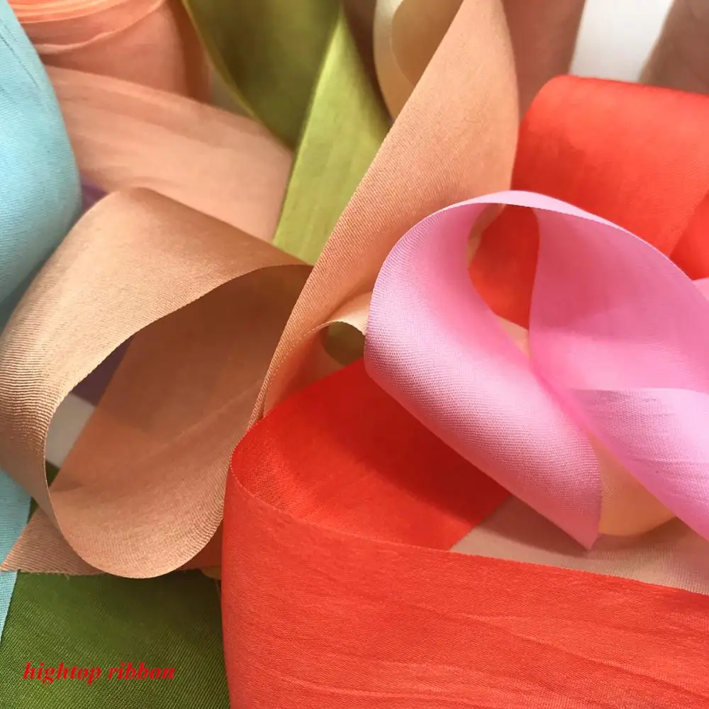 32mm Silk Satin Ribbons mulberry silk ribbon Flower ribbon-Decoration Crafts-Wedding decoration-Gift Christmas Diy Handmade