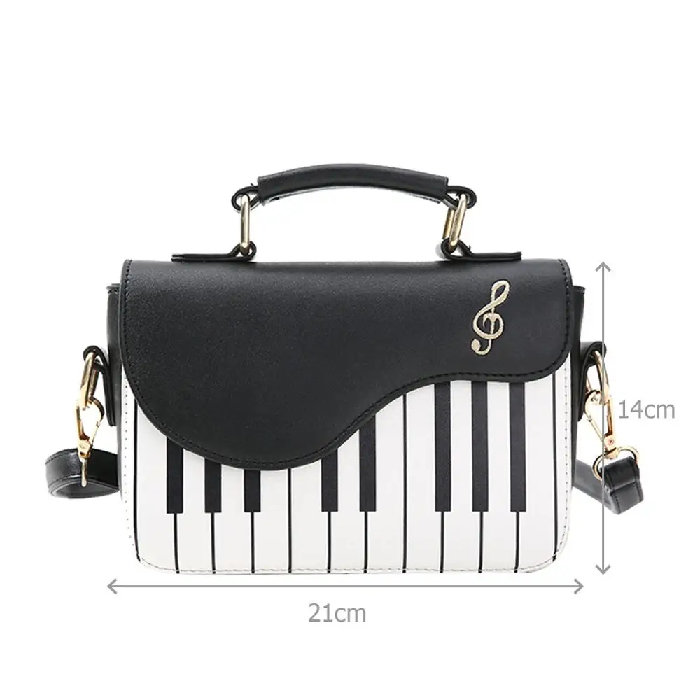 Cute Piano Pattern Fashion PU Leather Casual Ladies Handbag Shoulder Bag Crossbody Messenger Bag Pouch Totes Women\'s Flap bolsas