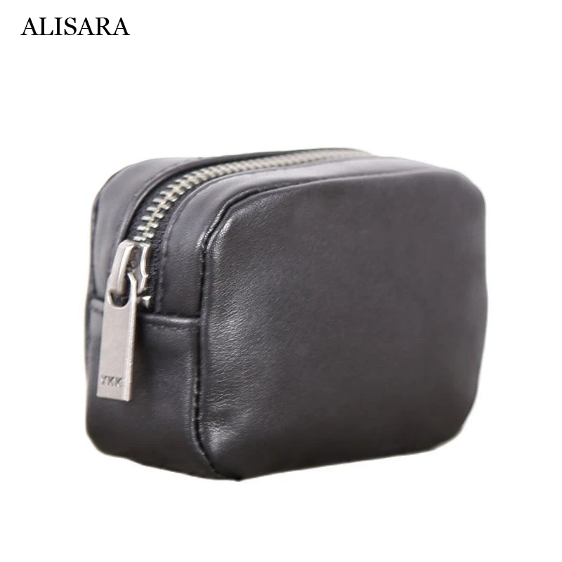 Coin Purses Ladies Cowhide Leather Casual Small Credit Card Wallets Men Fashion Coin Storage Bag Key Pouch