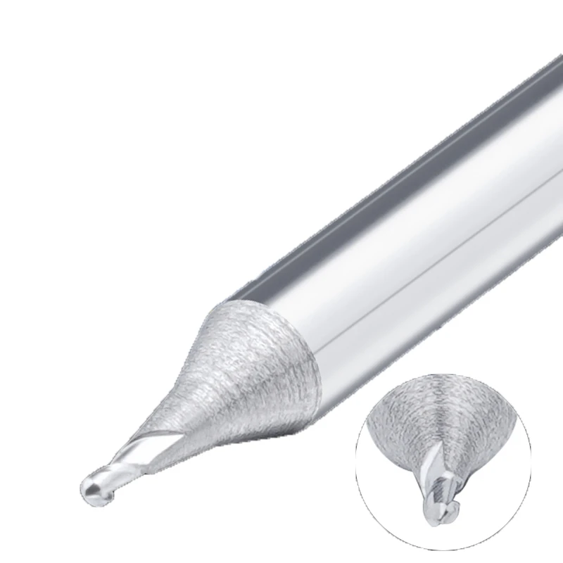 1 peça hrc50 2f alumínio micropath fresa bola cortador de carboneto fresas centro de usinagem cnc 0.1-0.9mm