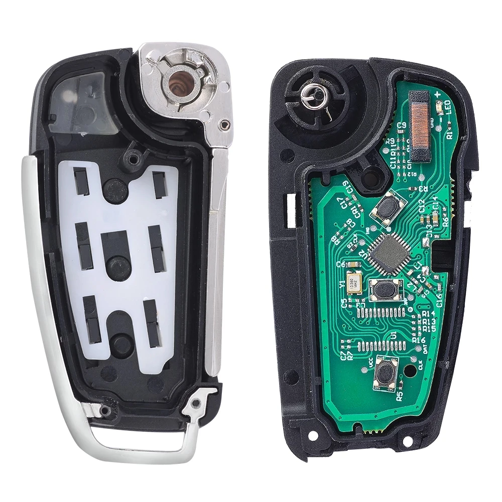 KEYECU 433MHz 315MHz ID48 / 8E Chip For Audi A4 S4 RS4 2005 2006 2007 2008 2009 8E0837220Q 8E0 837 220 Q K D Remote Car Key Fob