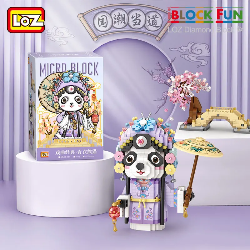 LOZ Tsing Yi Panda Opera Series Micro-diamond Small Particle Assembled Building Blocks Adult Assembled Toys Peking Opera