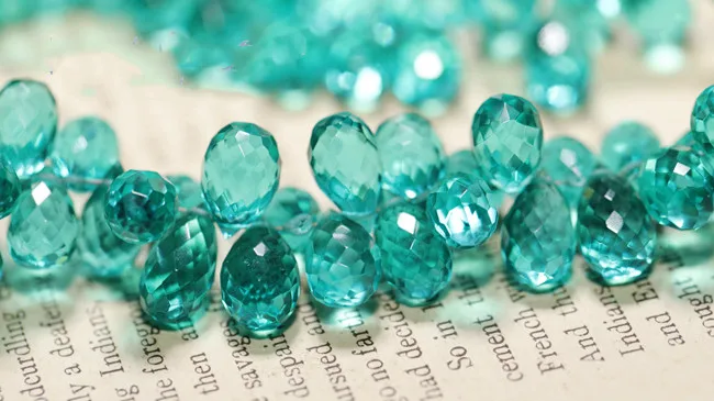 5pieces loose beads lake blue quartz drop faceted 9-11mm AAA  for DIY jewelry making    FPPJ wholesale  nature gemstone