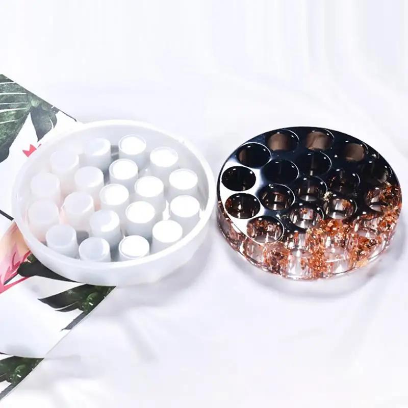 

Lipstick Organizer Epoxy Resin Silicone Mold 19-Slot Lipstick Holder Mold Epoxy Resin Molds for DIY Jewelry Making Tools