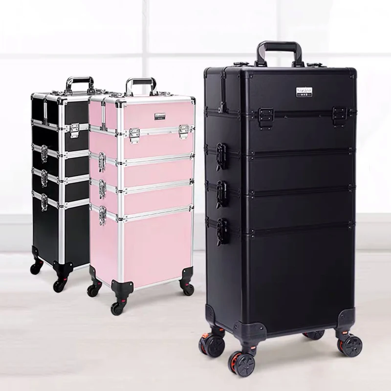 Multilayer freely combined pull-rod cosmetic case professional artist trolley makeup luggage nail box tattoo tool box manicurist