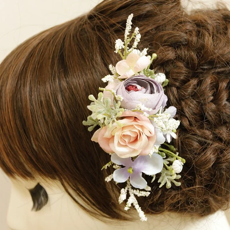 Romantische Kunstmatige Bloemen Bridal Hoofddeksels Bruiloft Haar Accessoires Haarspelden Parel Clips Voor Vrouwen Hoofddeksels