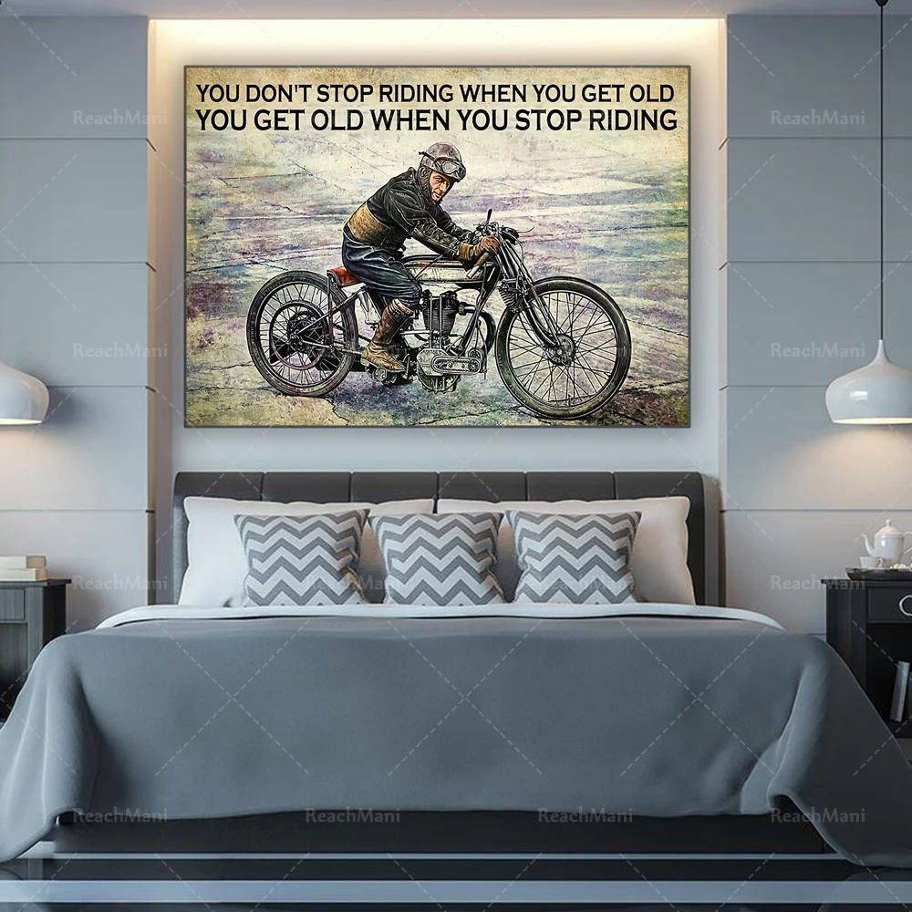 You Get Old When You Stop Riding Vintage Poster, Motorcycles Lovers Poster, Bikers Gift, Speed Addict Poster