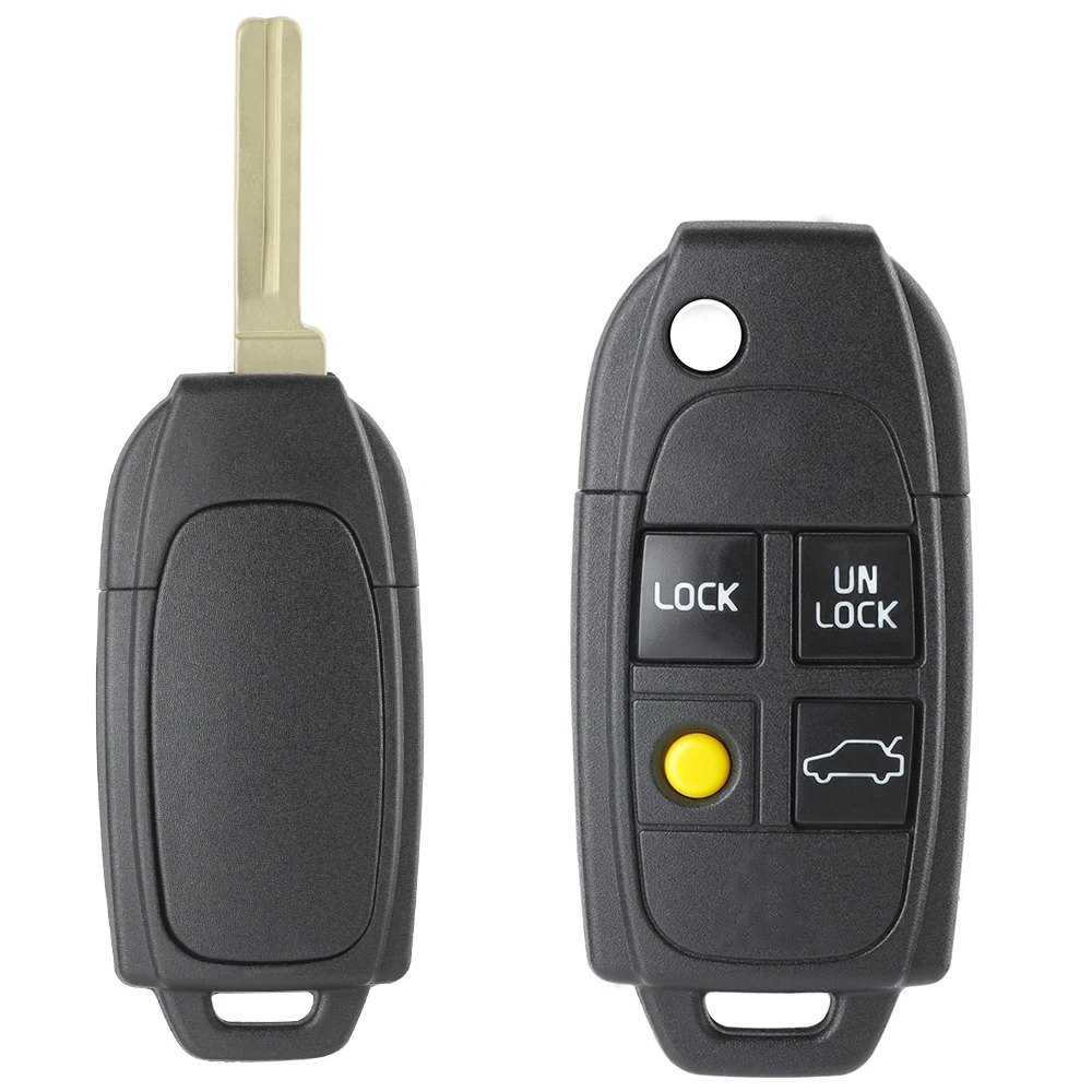 KEYECU 4 Button Replacement Folding Remote Key Shell Case Fob for VOLVO S40 V40 C70 S60 S80 1998 1999 2000 2001 2002 2003 2004