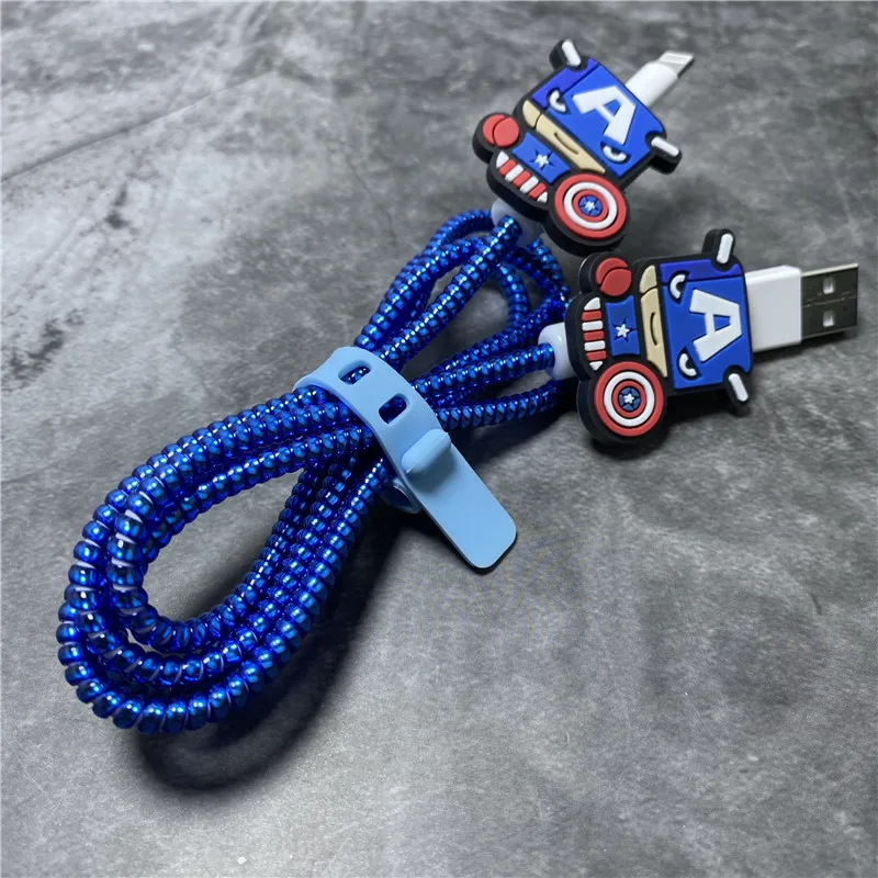 Disney Cable Winder Set Cartoon Charger USB Cable Protector For Apple IPhone For Samsung Xiaomi Huawei Cable Protect Decoration