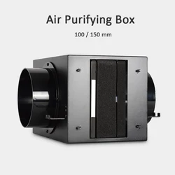 Scatola di purificazione dell'aria di ventilazione 100/150mm con filtro HEPA ad alta efficienza del purificatore d'aria del metallo del carbone attivo per rimuovere PM2.5