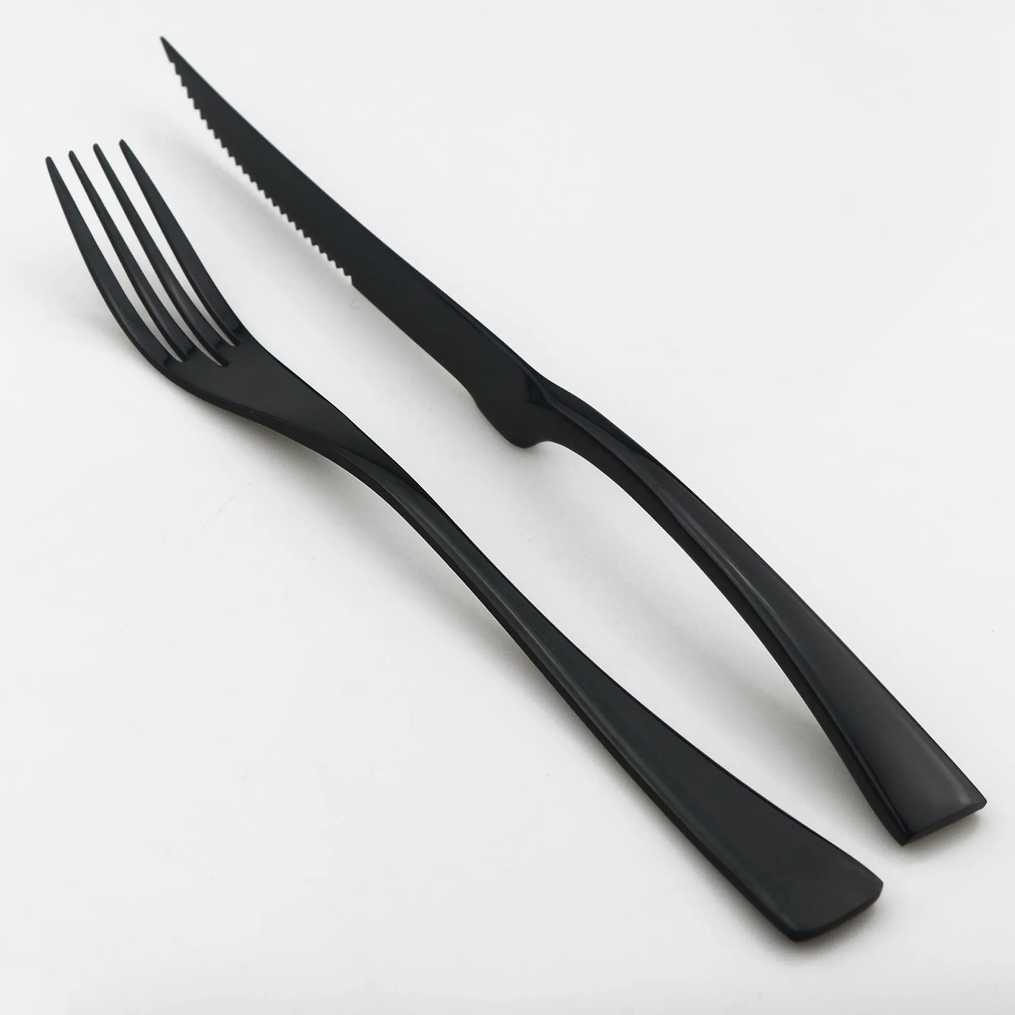 24Pcs/Set Black Stainless Steel Dinnerware Flatware Set Dinner Spoon Fork Knife Cutlery Set Tableware Set Service For 4 or 6