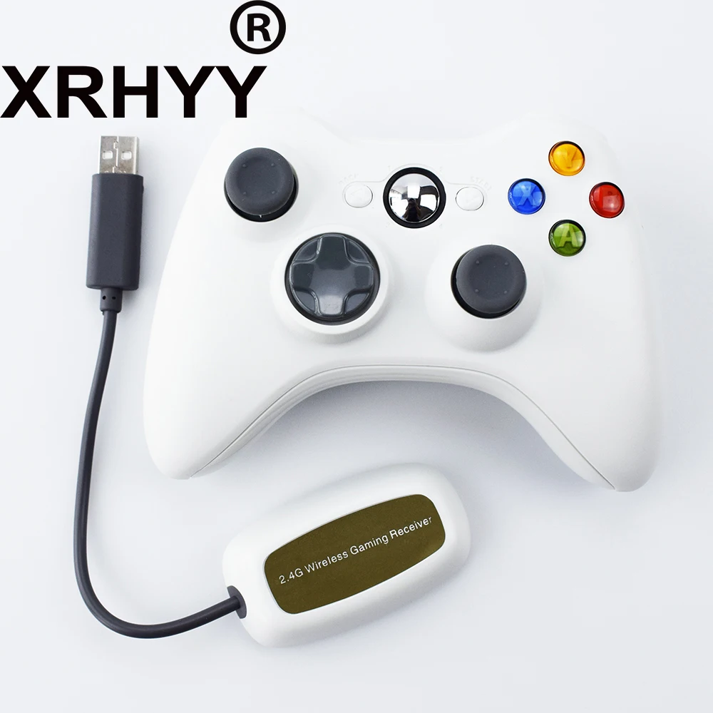 Xriy-controlador sem fio de xbox 360, 2.4ghz, controle remoto de videogame para xbox 360 slim e pc, windows 7,8,10