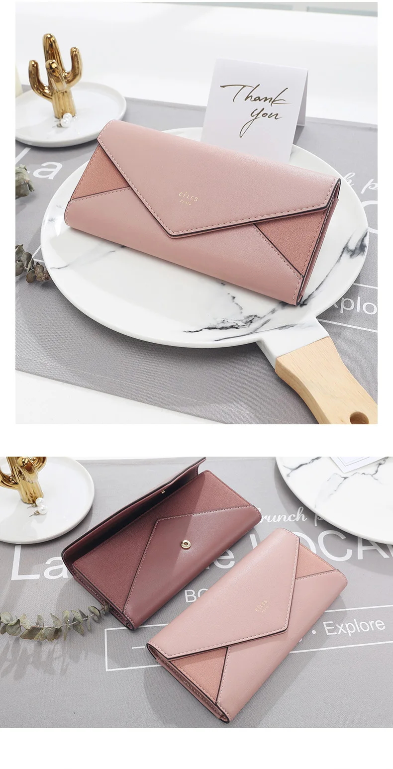 New Women Bag Ladies Long Design Wallet Women Girls Luxury Solid Clutch Coin Bag Purse Handbag Portefeuille Femme Cartera Mujer
