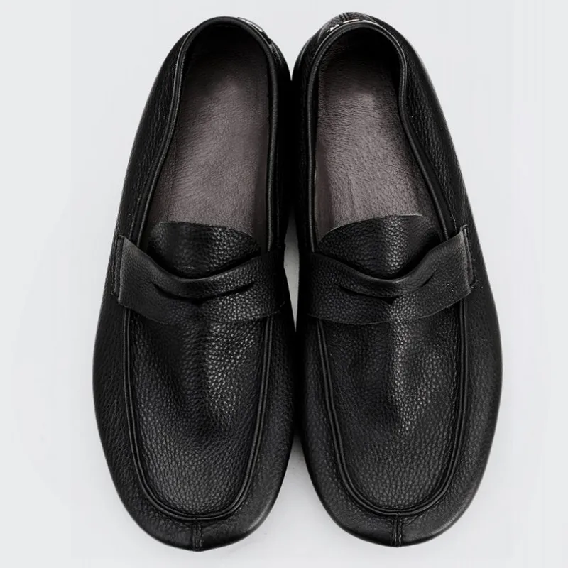 New Fashion Mens Comfortabele Slip Op Loafers Koeienhuid Echt Leer Mocassin Gommino Soft Flats Business Man Werk Rijden Schoenen