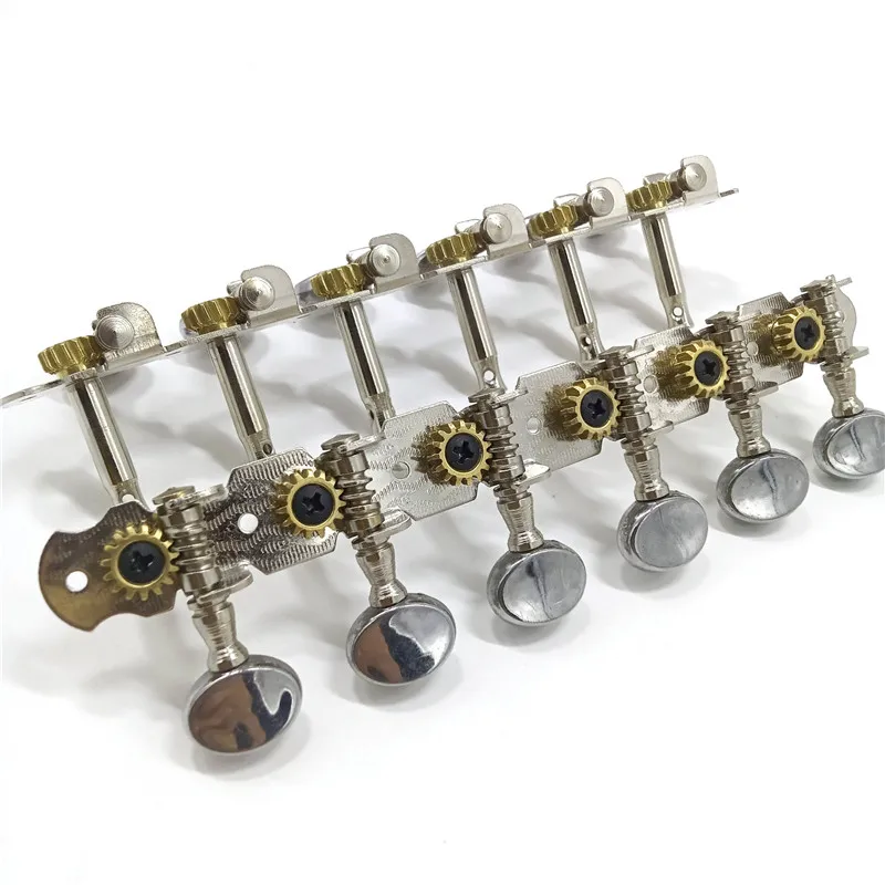 EIN Set 6R6L Chrome String Tuner Tuning Pegs Keys Mechaniken Für 12 Saiten Gitarre Zubehör Teile Mit Runde Taste – Detail 9