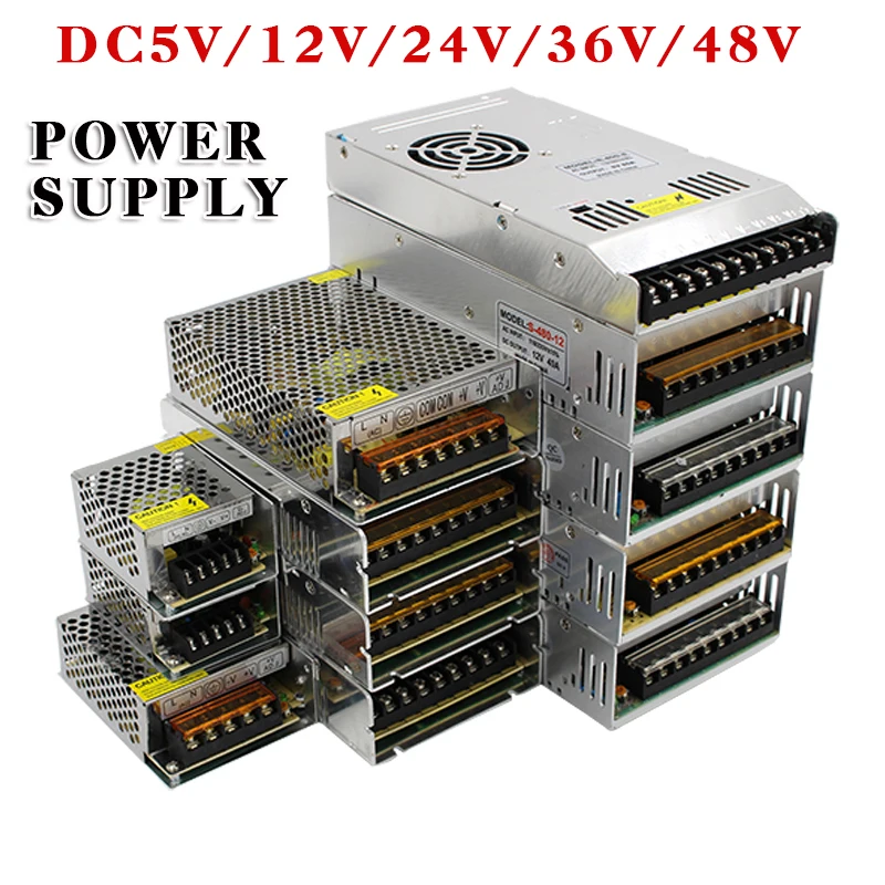 Lighting Transformers 110V 220V To DC5V 12V 24V 36V 48V 1A 2A 3A 5A 10A 15A 20A 30A 40A 80A For LED Strip Switch Power Supply