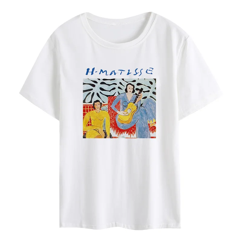1PCS New Arrival Matisse The Dancer Printed Vintage Unisex Tshirt Tumblr Grunge Aesthetic Graphic Tee Cute Funny White t shirt W