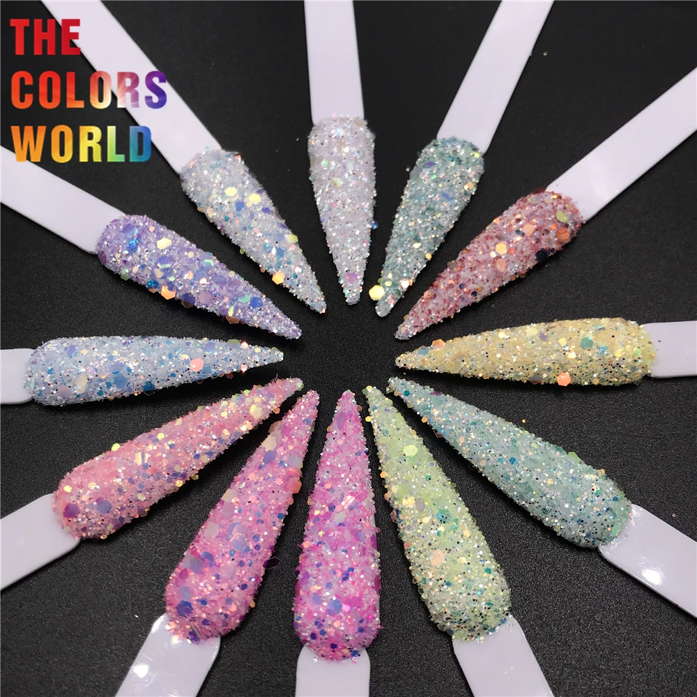 TCT-502  Shinning Iridescent Rainbow Nails Glitter Nail Art Decoration uñas Tumbler маникюр  Accessories Festival Party Supplier