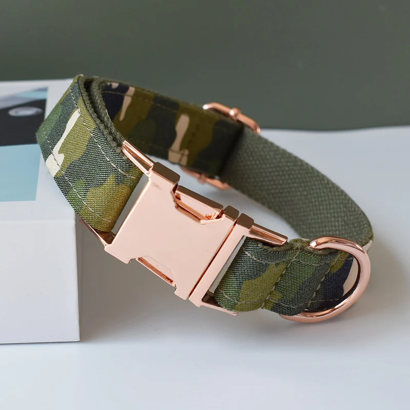 Dog Collar with Buckle Adjustable Safety Nylon Collars for Small Medium Large Army Green Camouflage For Male Pets Camouflage 06