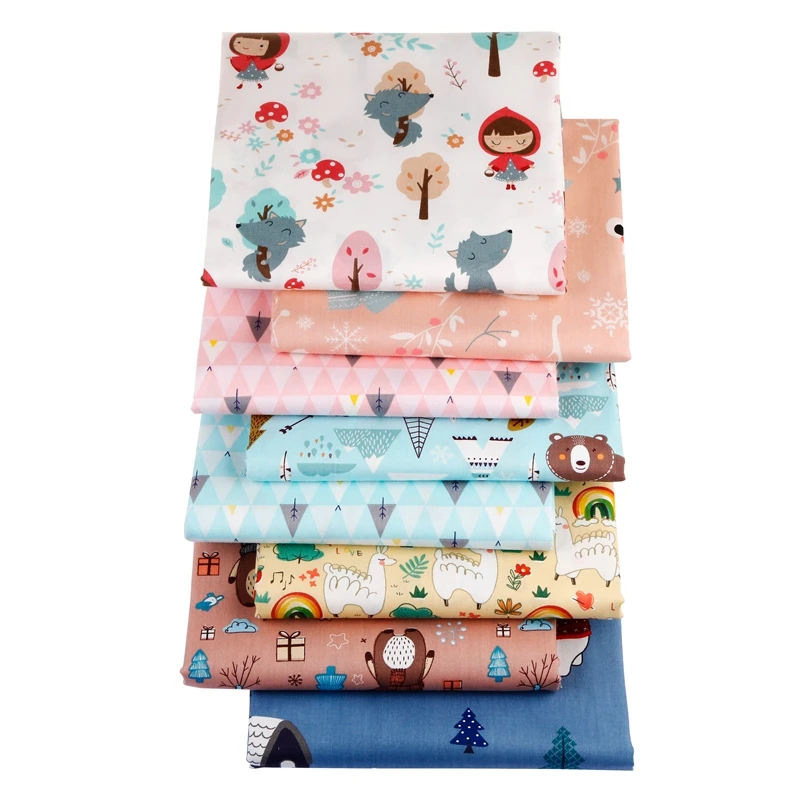 

Haisen,8pcs/Lot,Printed Cartoon Twill Cotton Patchwork Fabrics Doll Cloth DIY Handicrafts Sewing Quilt Material For Baby&Child