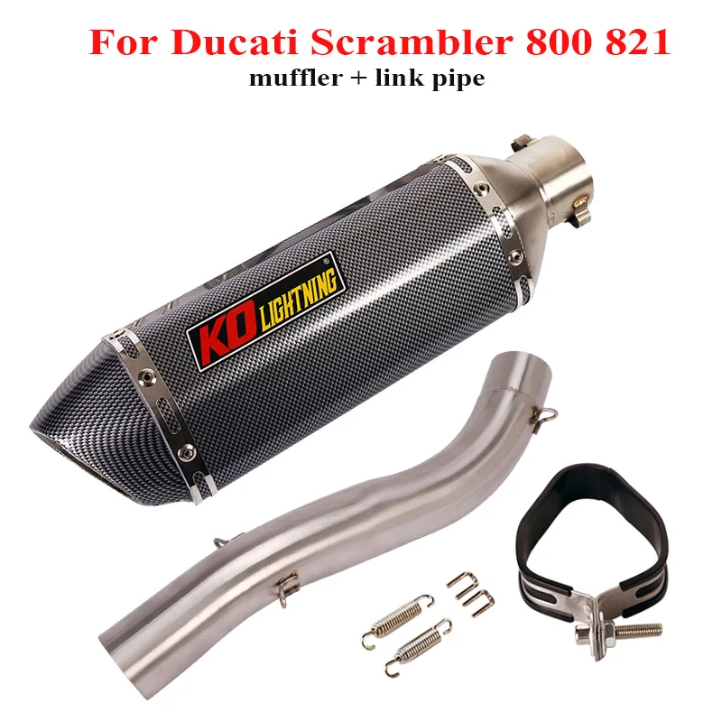 

Slip on Motorcycle Exhaust System Muffler Silencer Escape Tip Connect Link Tube Exhaust System for Ducati Scrambler 800 821