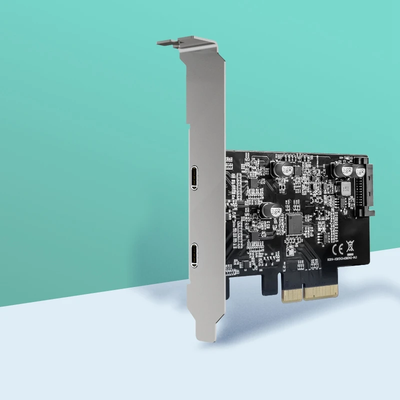 Tarjeta de expansión PCI-E a doble tipo C, 2 puertos, 10gbps, tarjeta adaptadora de interfaz dual de alta velocidad tipo 3,1, asm1142, chipset