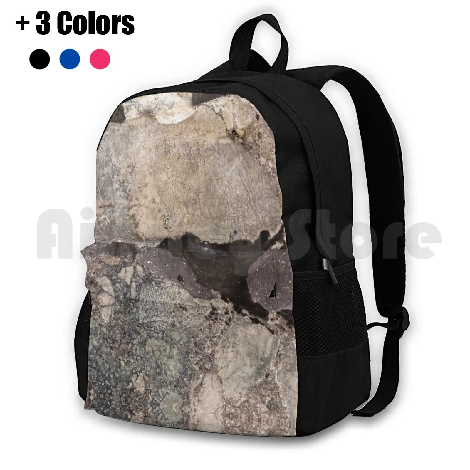 Grey Marble Texture Background Outdoor Hiking Backpack Riding Climbing Sports Bag Marble Yellow Background Gray Slab Black