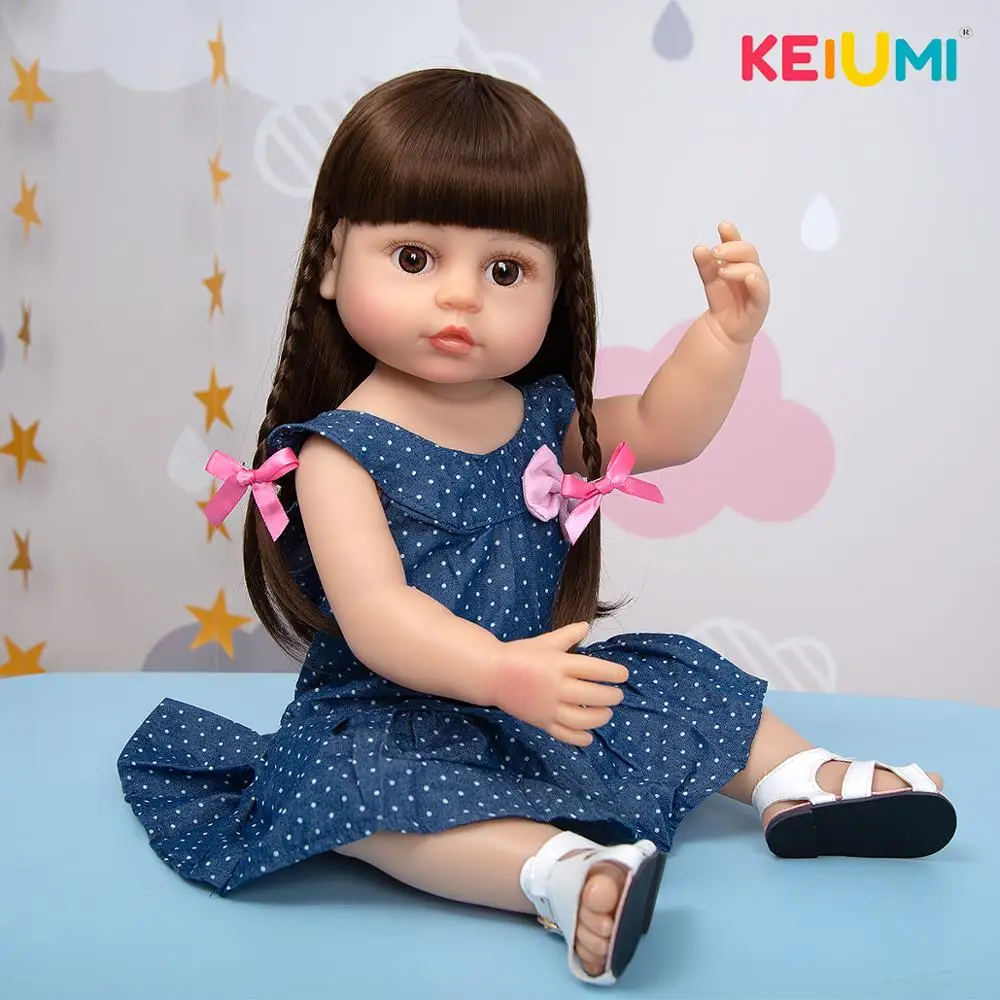 

KEIUMI Reborn Baby Doll 55CM Full Silicone Body Reborn Baby Girl Newborn Beautiful Doll Package Well For Children's Day Playmate