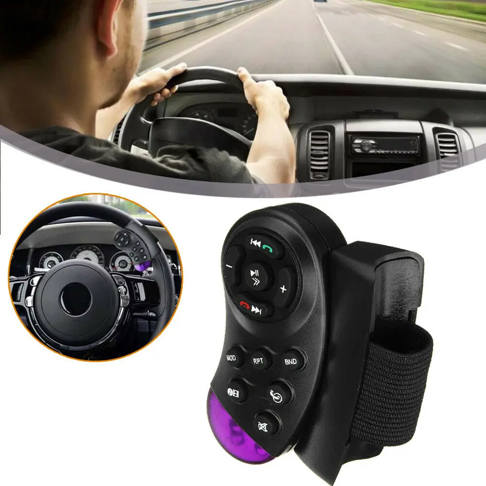 

Black 35° Car Steering Wheel Button Remote Control Angle 35° Bluetooth For CD VCD DVD MP3 GPS Auto Accessories Universal