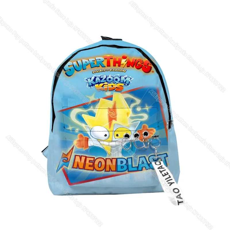 Kazoom Kids Neonblast Superthings 8 3D Print plecaki dla dziewcząt chłopcy Anime plecak studenci Cartoon School Bags plecak dziecięcy