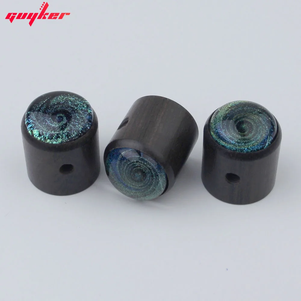 GUYKER Ebony Potentiometer Knob Starry Sky Surface Inner Diameter 6MM for Guitar Bass Accessories