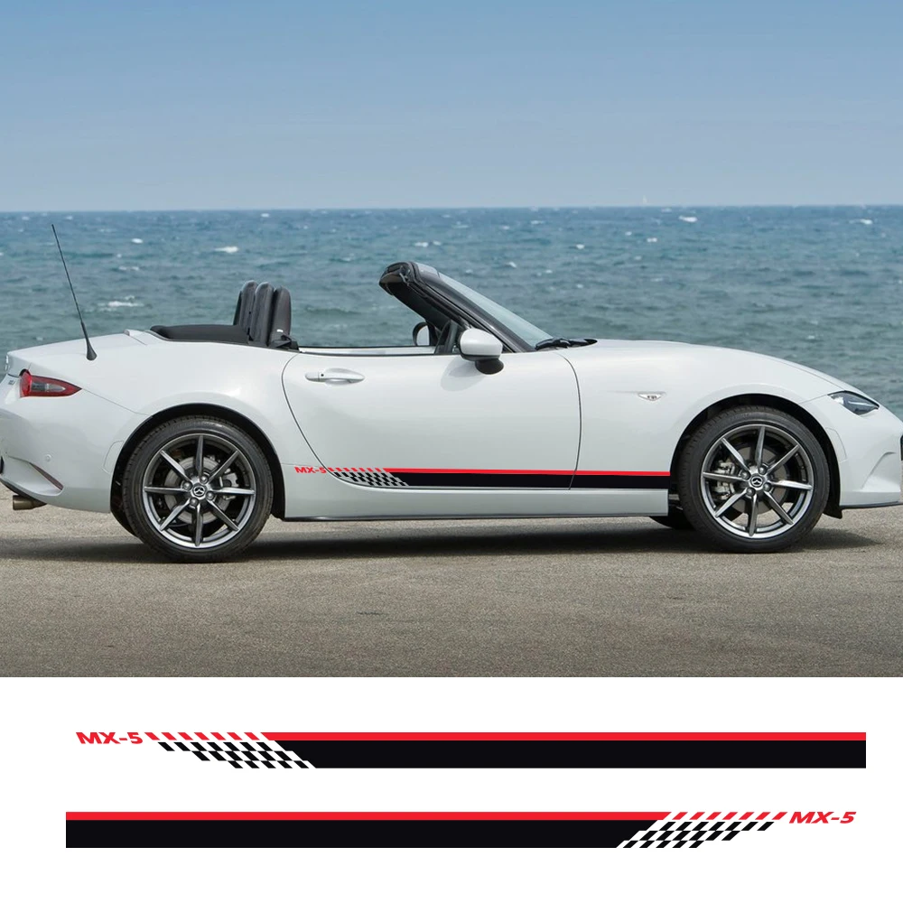 

Car Side Stripes Stickers For Mazda MX5 Vinyl Film Auto Sports Styling Decals Decoration DIY Tuning Accessories