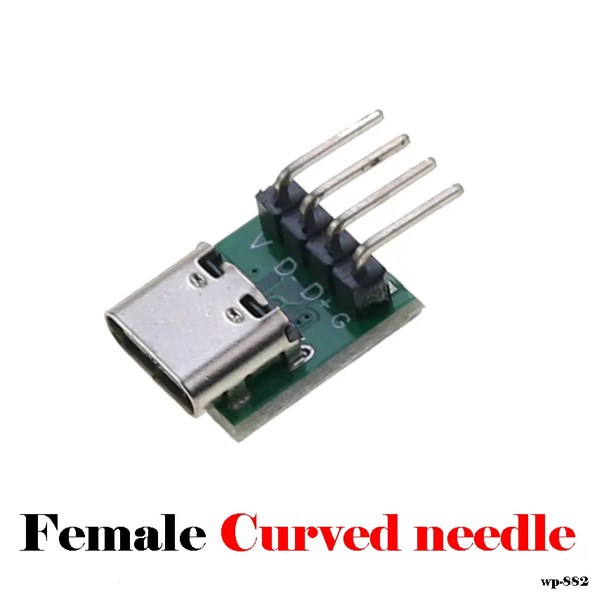 1 pz USB tipo C connettore ago curvo ago dritto scheda PCB presa femmina + presa adattatore terminale XH