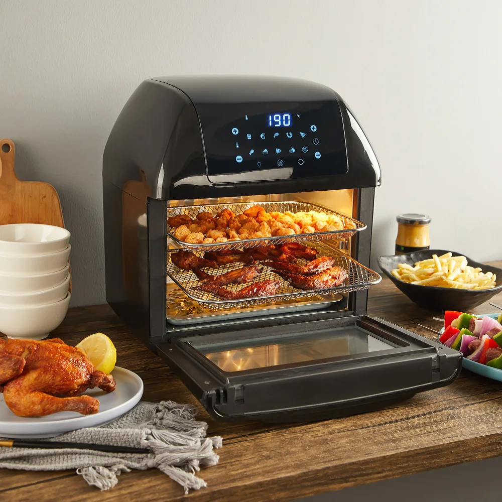 

12L 1500W Air Fryer Oven Toaster Rotisserie and Dehydrator With LED Digital Touchscreen 16-in-1 Countertop Oven