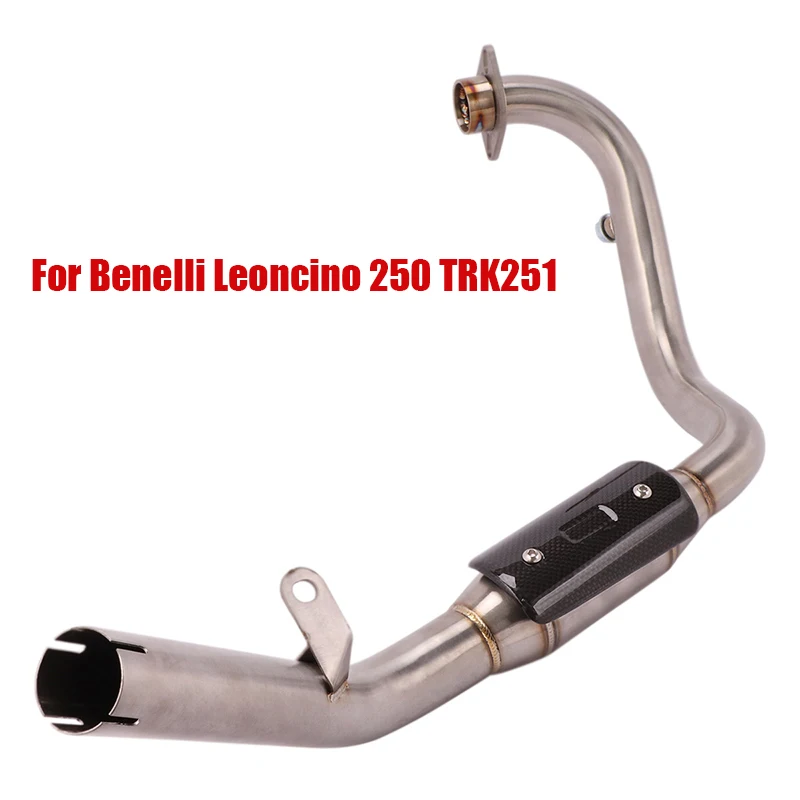 Exhaust System Front Link Pipe Escape Header Tube Connecting Section Slip On For Benelli Leoncino 250 TRK251 Motorcycle