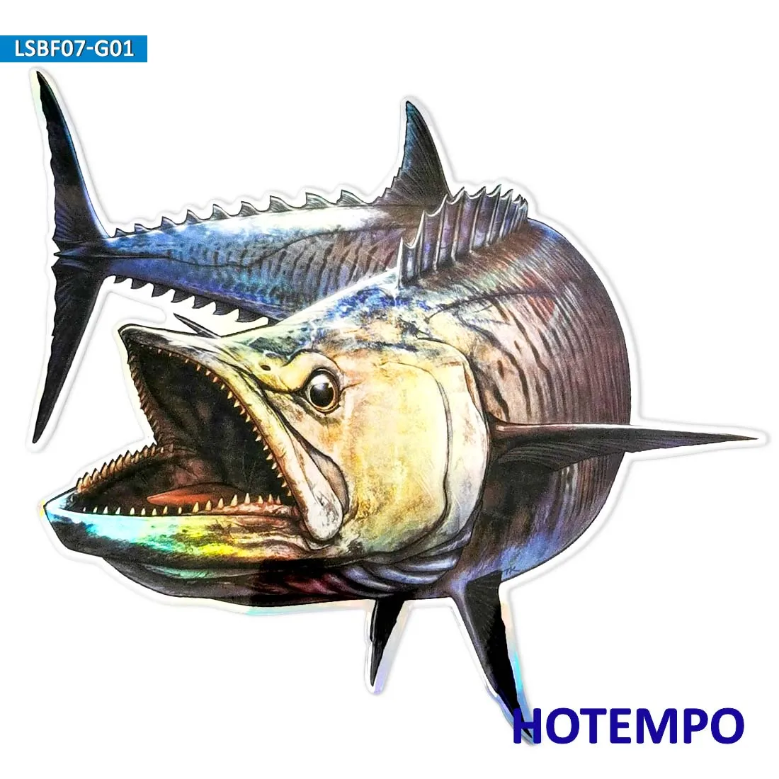 7.87inch 20cm Laser Big Size Fish Bluefin Tuna Laptop Guitar Motorcycle Car Stickers for Fisherman Go Fishing Waterproof Sticker