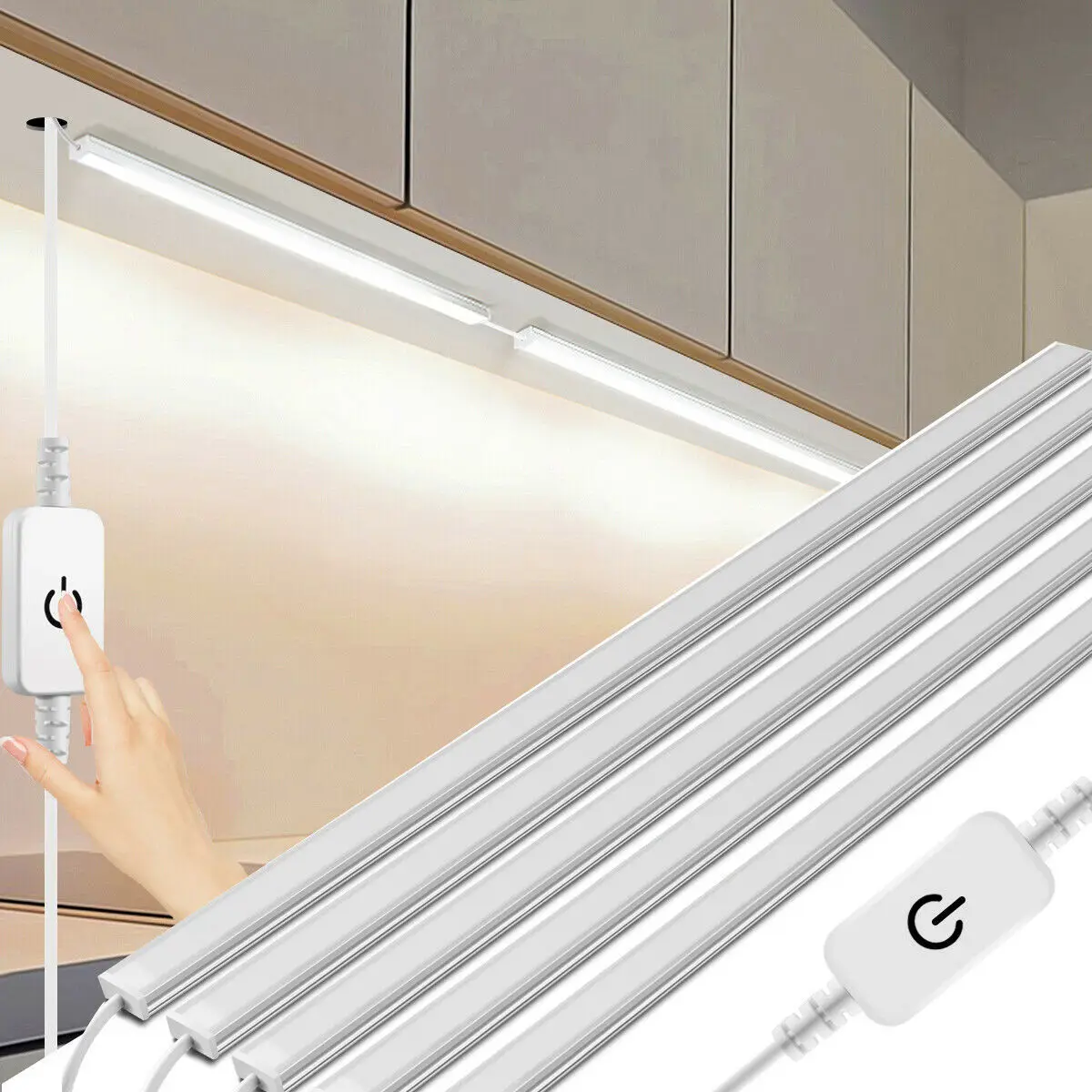 Dimmable 12V LED Light 1-6cm LED Bar Touch Sensor Under Cabinet Lamp Wardrobe Kitchen Closet LED Night Lights Luminaria Lighting