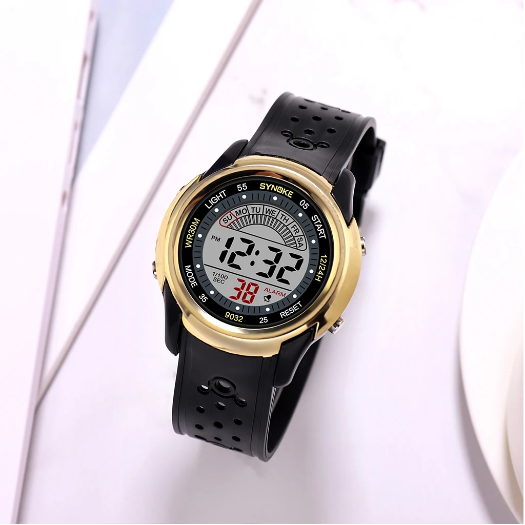 New SYNOKE Children LED Electronic Digital Watch Chronograph Clock Sport Watches 30M Waterproof Kids Wristwatches For Boys Girls