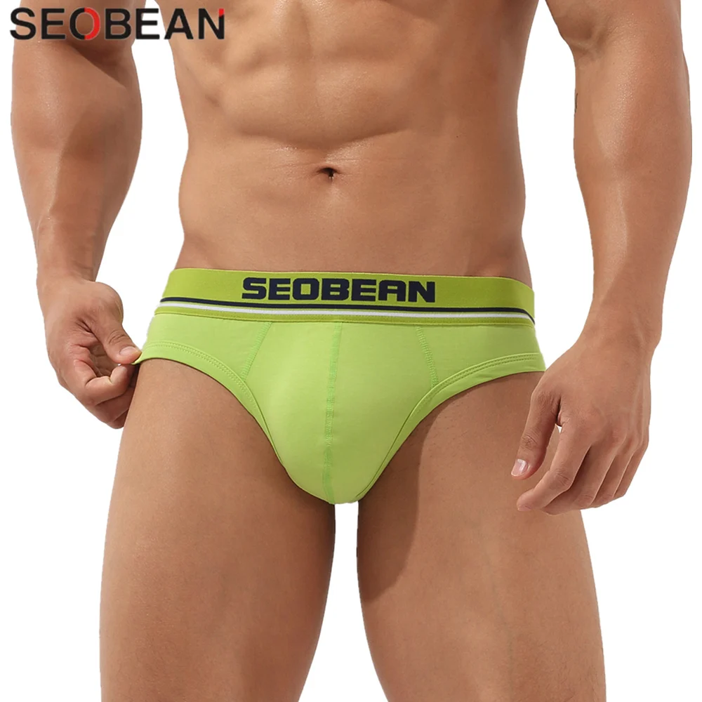 SEOBEAN Men Solid G Strings Thong Sexy Gay Underwear Briefs Tanga Cotton Breathable Thongs for Men