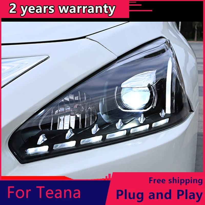 KOWELL Car Styling for Nissan Teana headlights 2013-2016 Teana led headlight led drl H7 hid Q5 Bi-Xenon Lens low beam