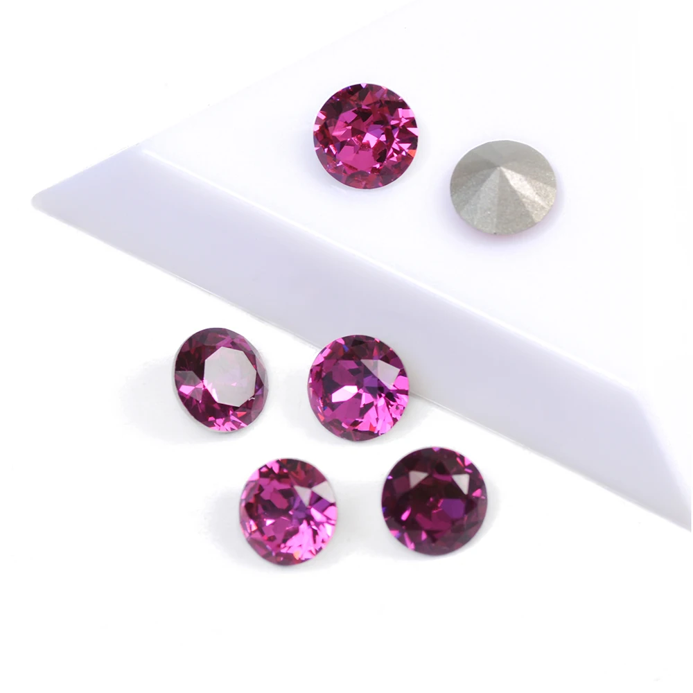 1357 Fuchsia Kristall K9 Glas Nähstein Brillantschliff Aufnähbare Strasssteine Pointback Strass DIY Kleidung Kleider Taschen – Detail 4